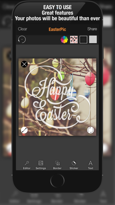 EasterPic Happy Easter Photo Editing - Add artwork, text and sticker over picture. Hand picked & hi-res design elements Screenshots
