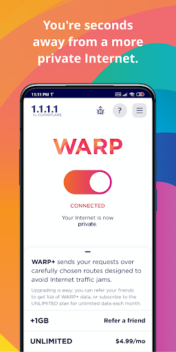 1.1.1.1 + WARP: Safer Internet Screenshots