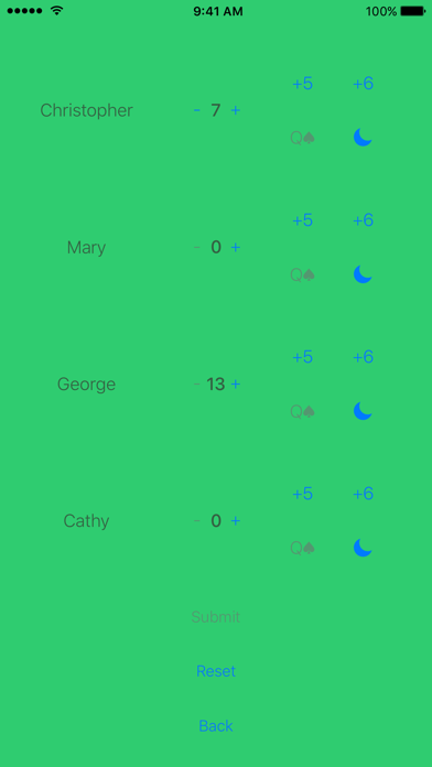 ภาพหน้าจอของ Hearts Scoreboard - Keep Track of your Hearts Scores!
