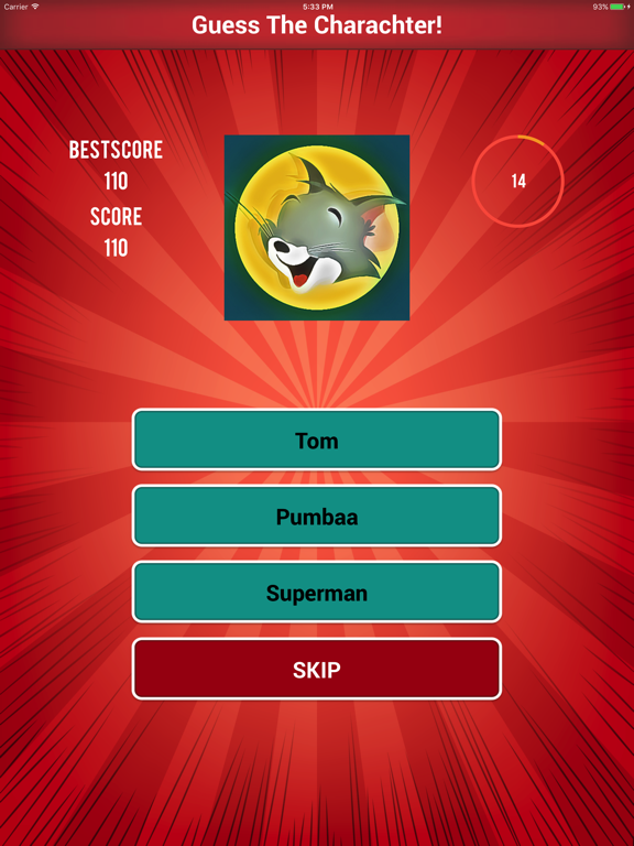 Character Quiz Movies Cartoon iPad Screenshots