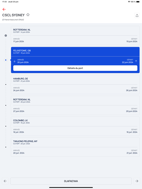 CMA CGM iPad Screenshots