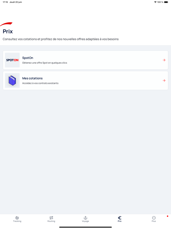 CMA CGM iPad Screenshots