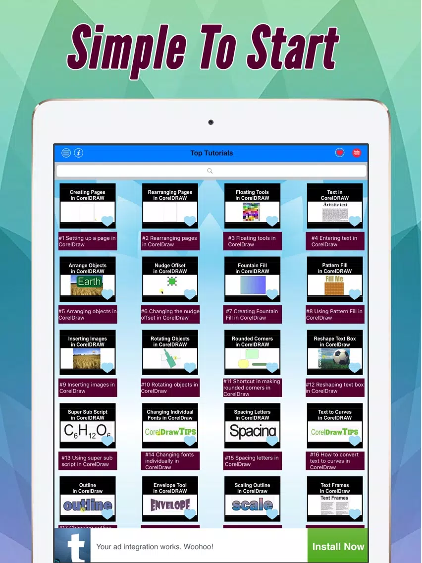 Videos Training & Tutorial For CorelDraw Pro iPad Screenshots