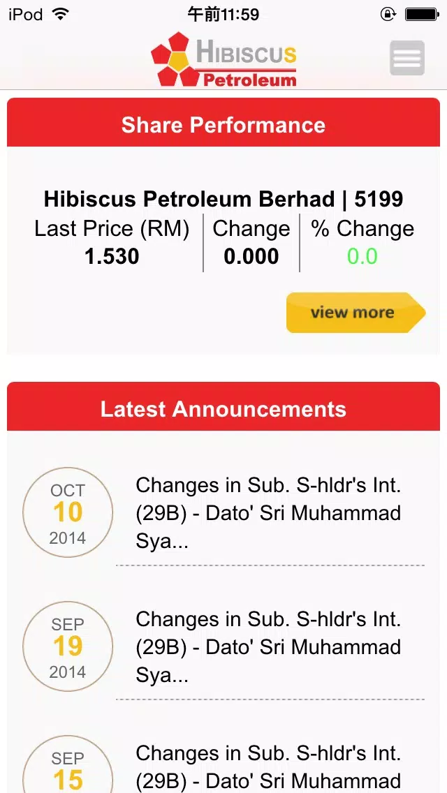 Hibiscus Petroleum Investor Relations Screenshots