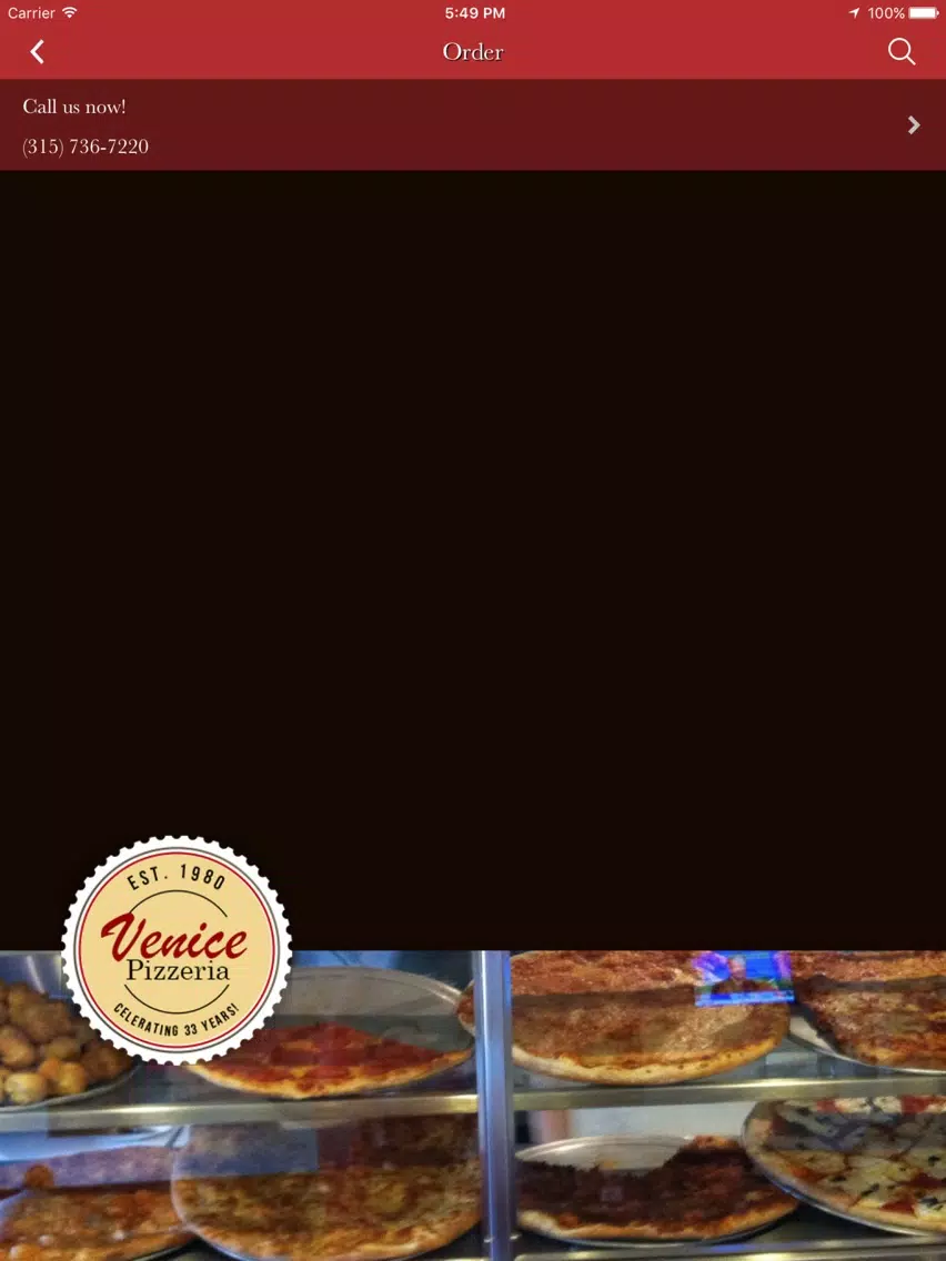 Venice Pizzeria iPad Screenshots