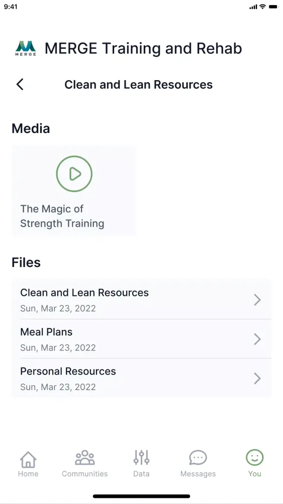 MERGE Training and Rehab Screenshots