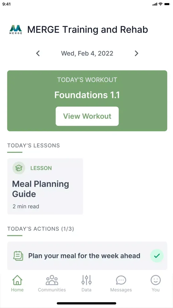 MERGE Training and Rehab Screenshots
