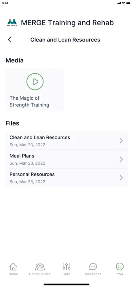 MERGE Training and Rehab Screenshots