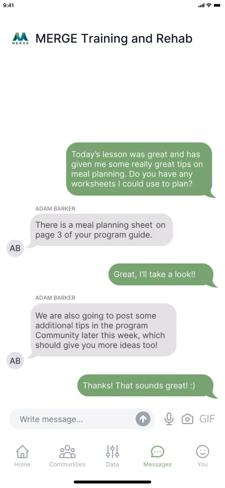 MERGE Training and Rehab Screenshots