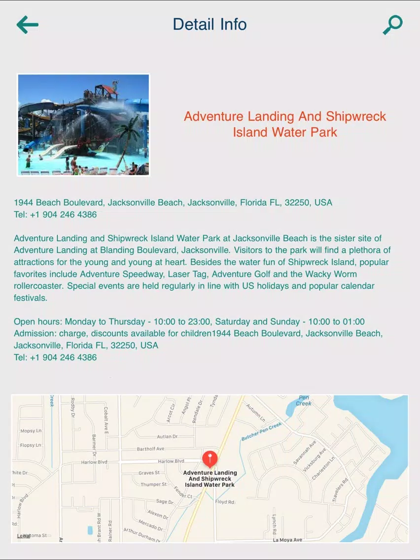 Ảnh chụp màn hình của Visit Jacksonville iPad