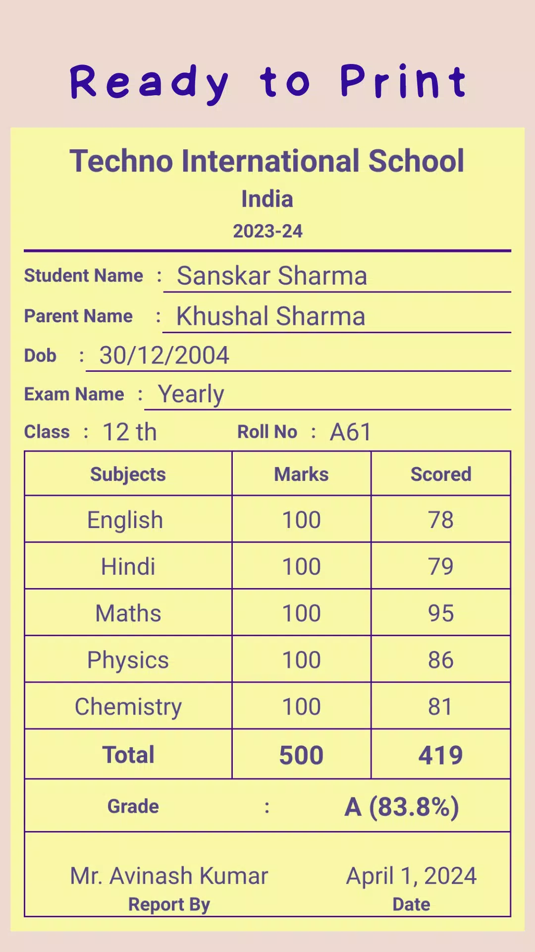 Report Card Maker Screenshots
