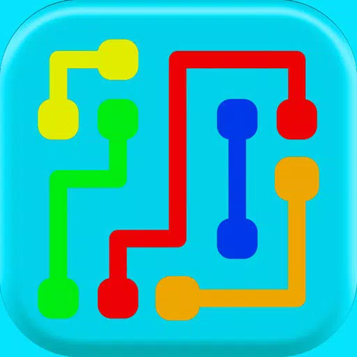 Colorful lines - draw the puzzle and connect the dot for bridge and brain logic Colorful lines - draw the puzzle and connect the dot for bridge and brain logic