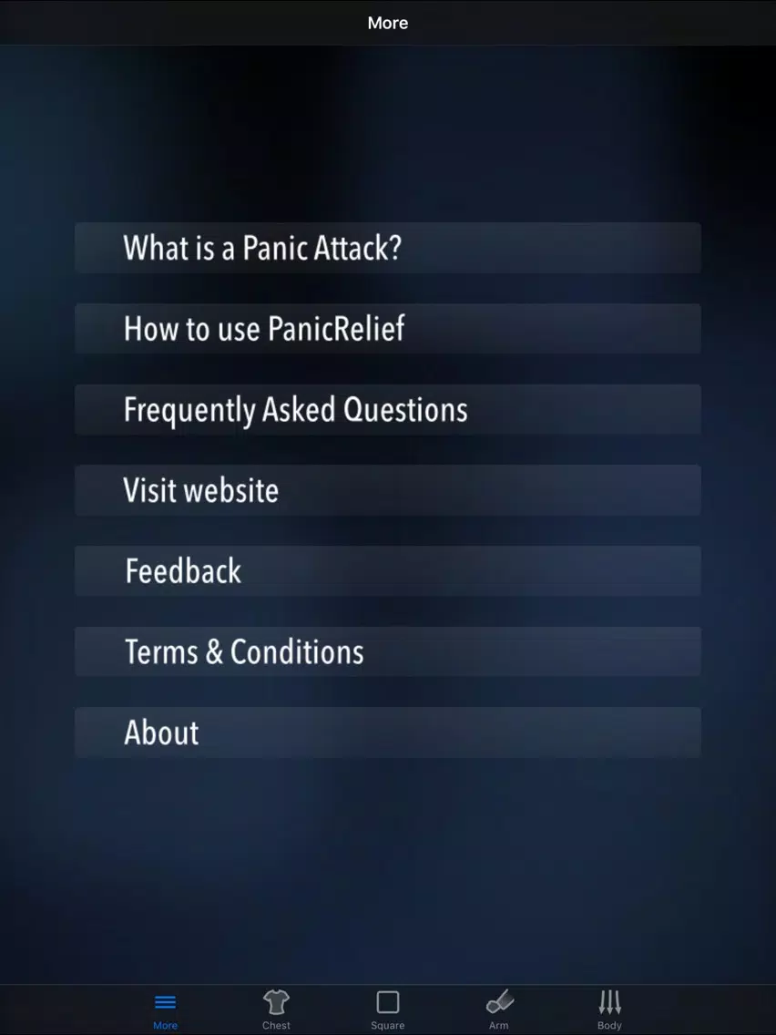 Panic Relief iPad Screenshots
