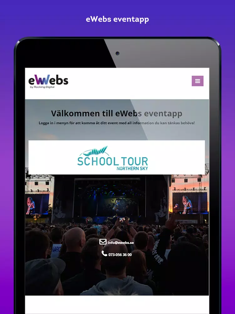 eWebs event iPad Screenshots