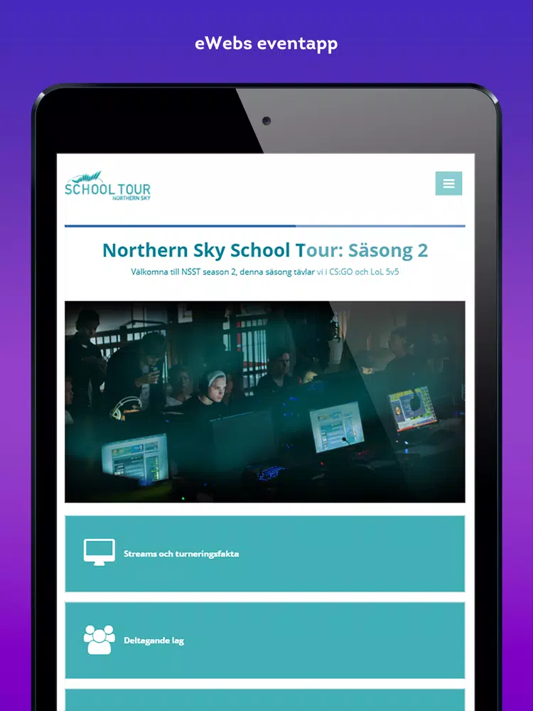 eWebs event iPad Screenshots