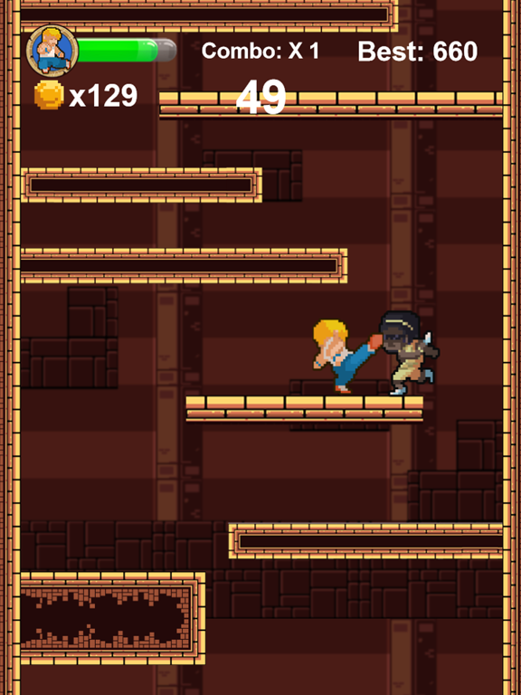 ภาพหน้าจอของ Dungeon Fighter - 8 Bit Endless Kung Fu Fighting Game iPad 