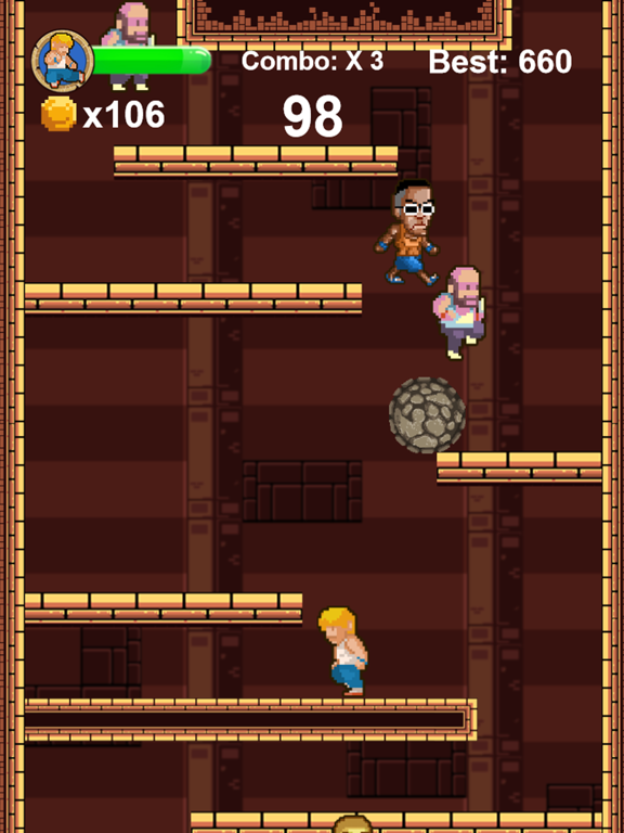 ภาพหน้าจอของ Dungeon Fighter - 8 Bit Endless Kung Fu Fighting Game iPad 
