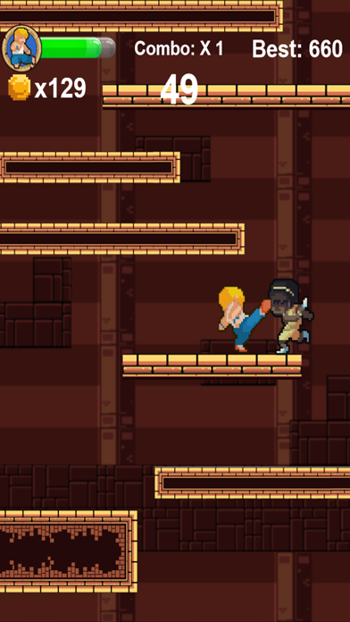 ภาพหน้าจอของ Dungeon Fighter - 8 Bit Endless Kung Fu Fighting Game