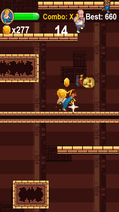ภาพหน้าจอของ Dungeon Fighter - 8 Bit Endless Kung Fu Fighting Game