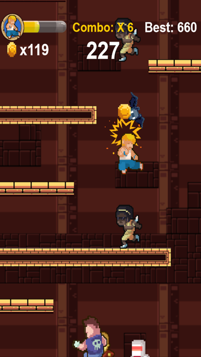 ภาพหน้าจอของ Dungeon Fighter - 8 Bit Endless Kung Fu Fighting Game