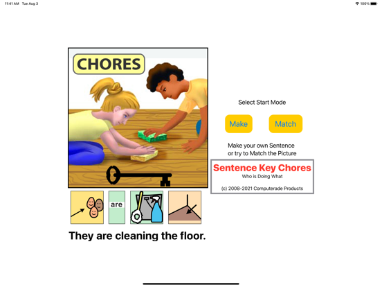 Sentence Key Chores iPad Screenshots