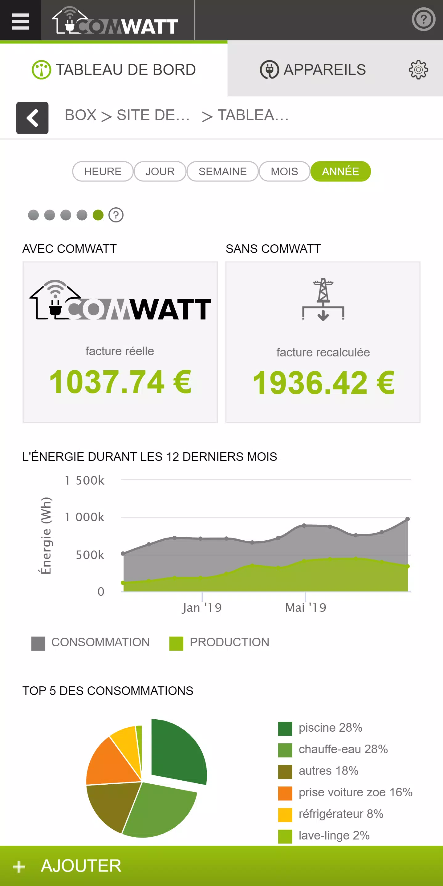 Скриншоты Comwatt Mon Énergie