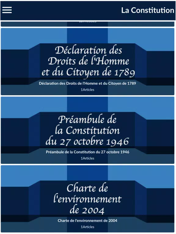 Constitution Française iPad Screenshots