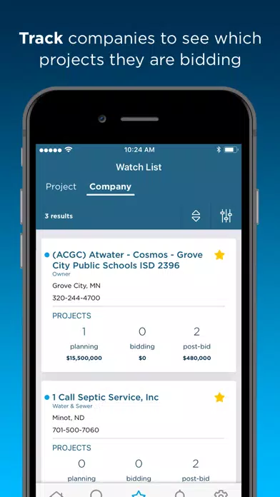 ConstructConnect Contractors Screenshots