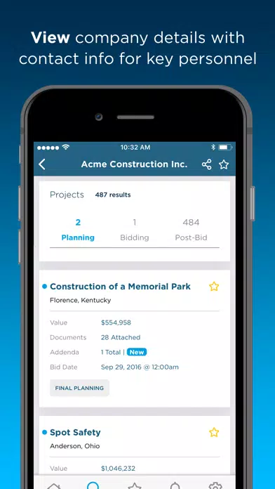 ConstructConnect Contractors Screenshots