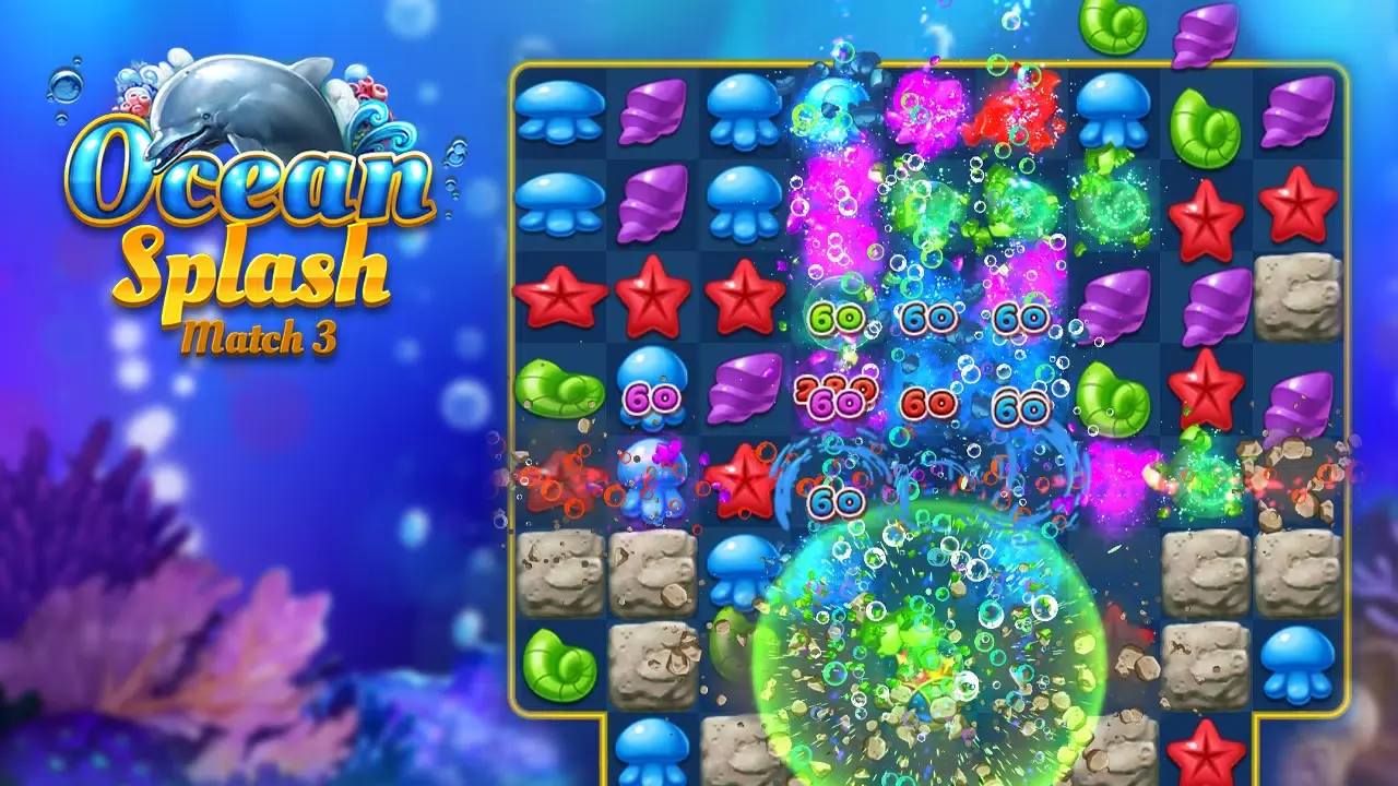Ocean Splash: Jelly Fish gems Screenshots