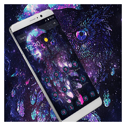 Cool Neon Violet Owl Theme