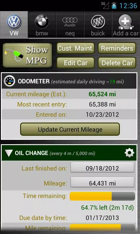 صور Car Maintenance Reminder Lite