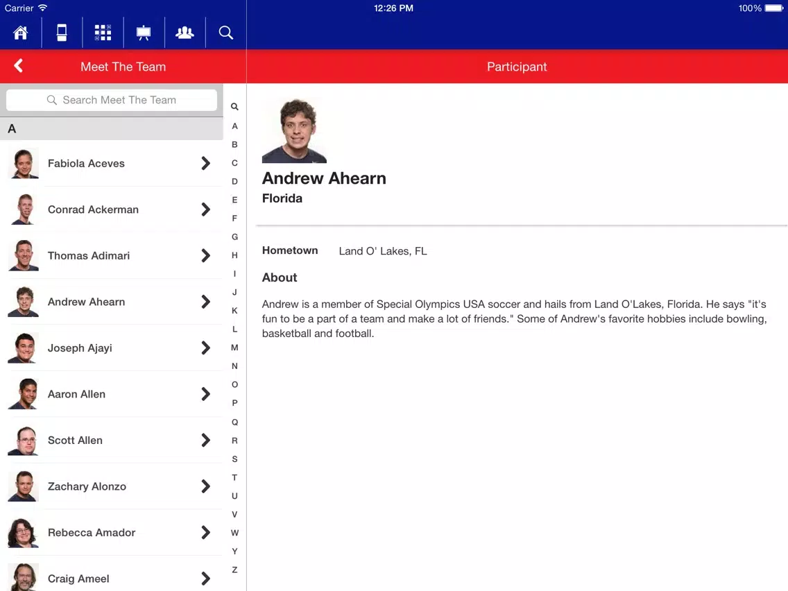 Special Olympics USA 2015 iPad Screenshots