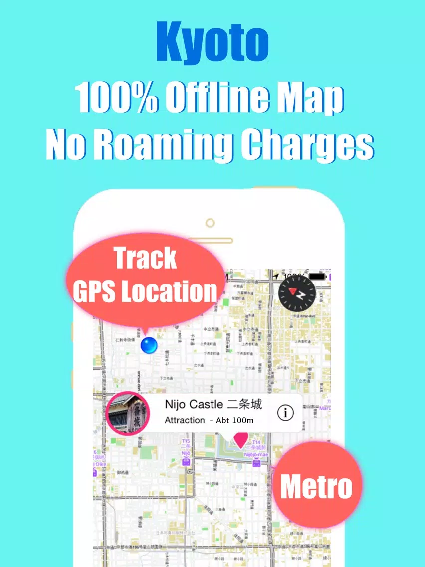 Kyoto metro transit trip advisor guide & JR map iPad Screenshots