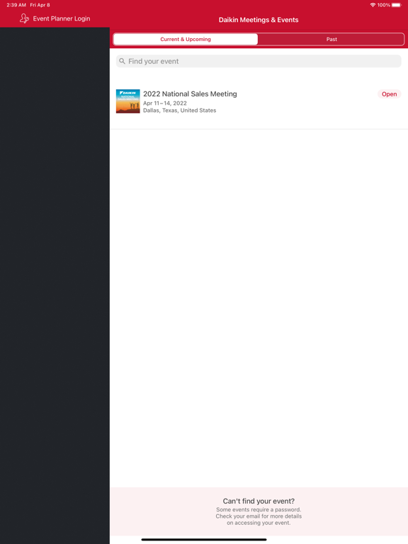 Daikin Meetings & Events iPad Screenshots