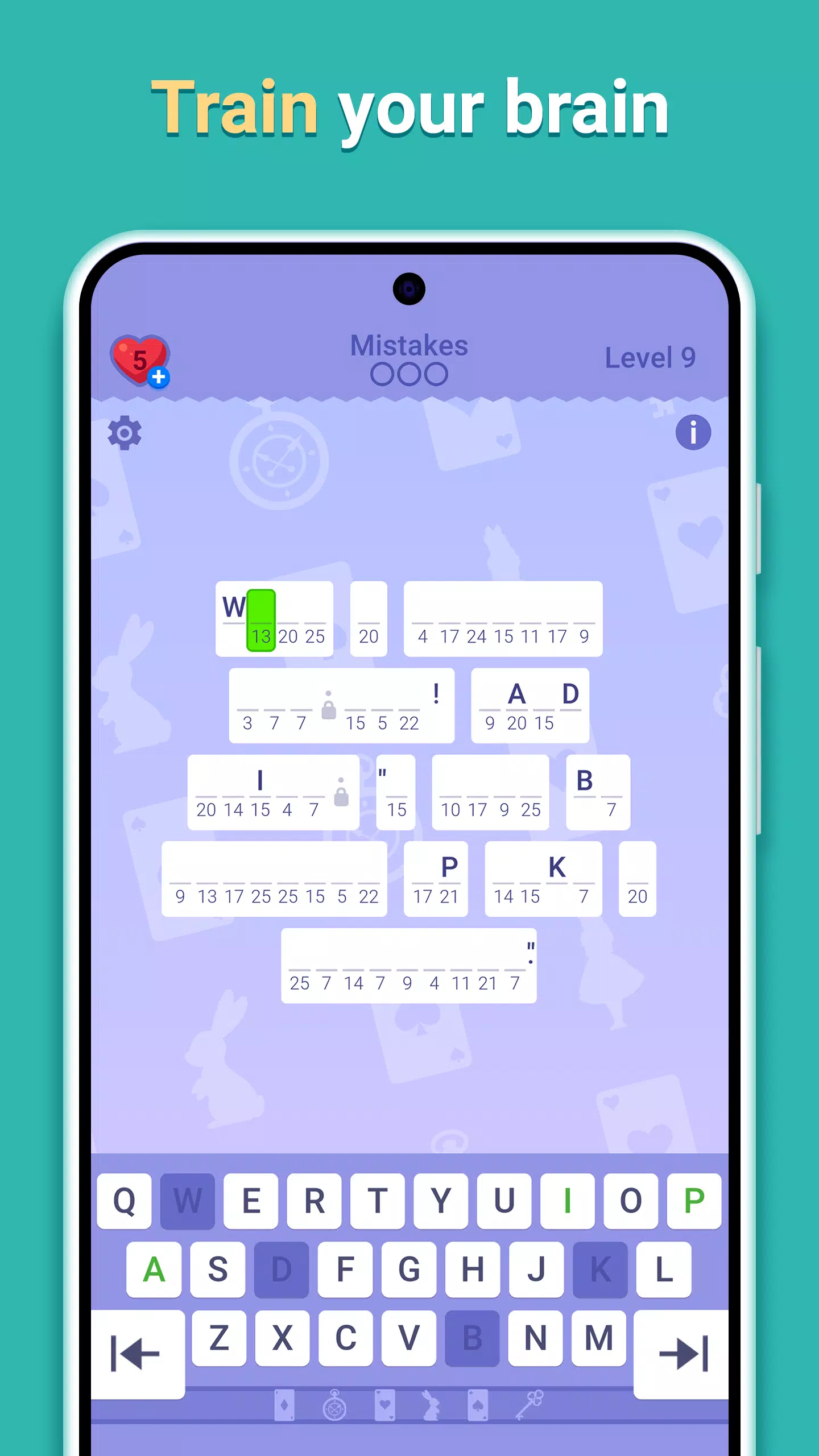 Cryptogram Letters and Numbers Screenshots