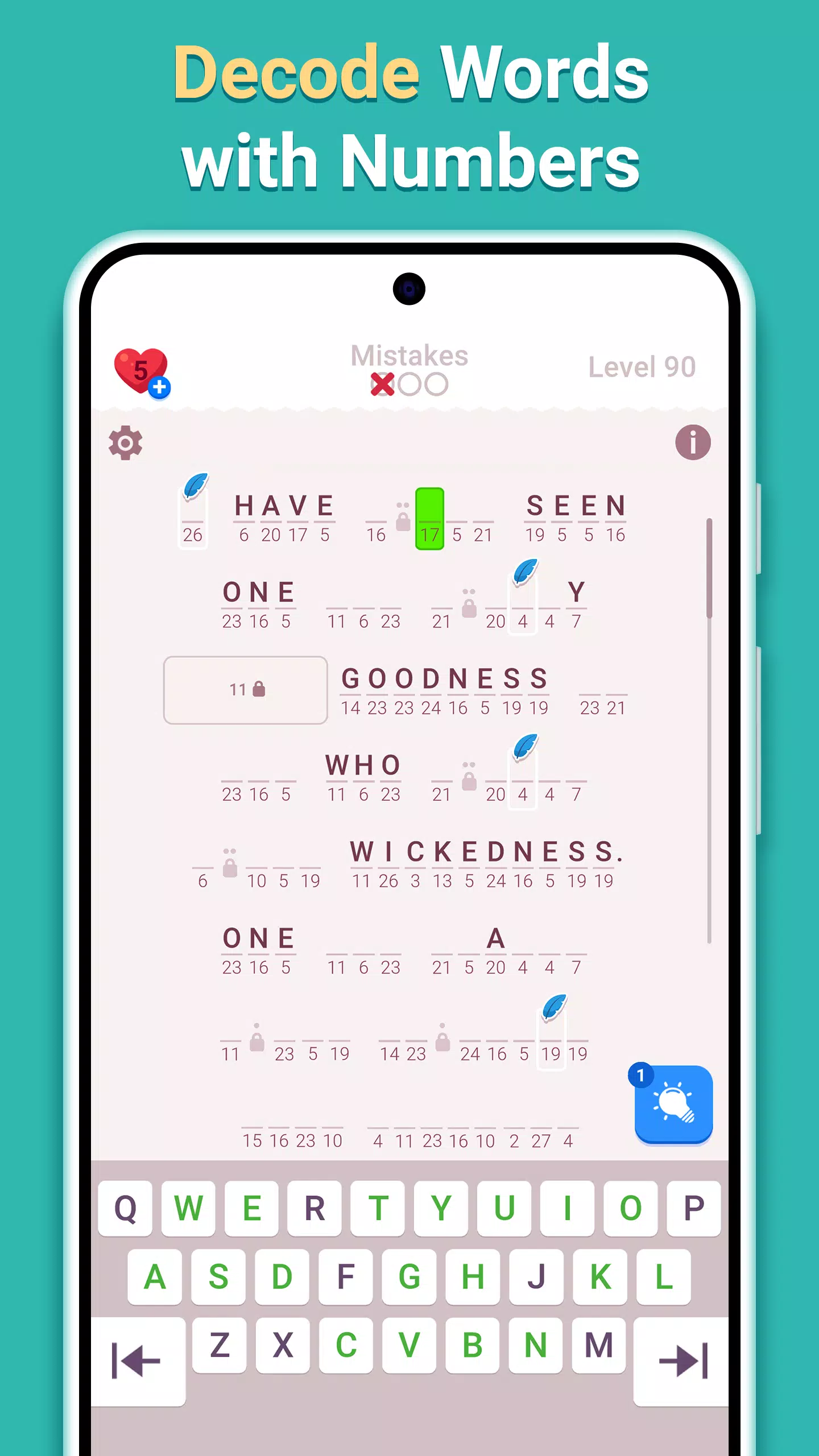 Cryptogram Letters and Numbers Screenshots