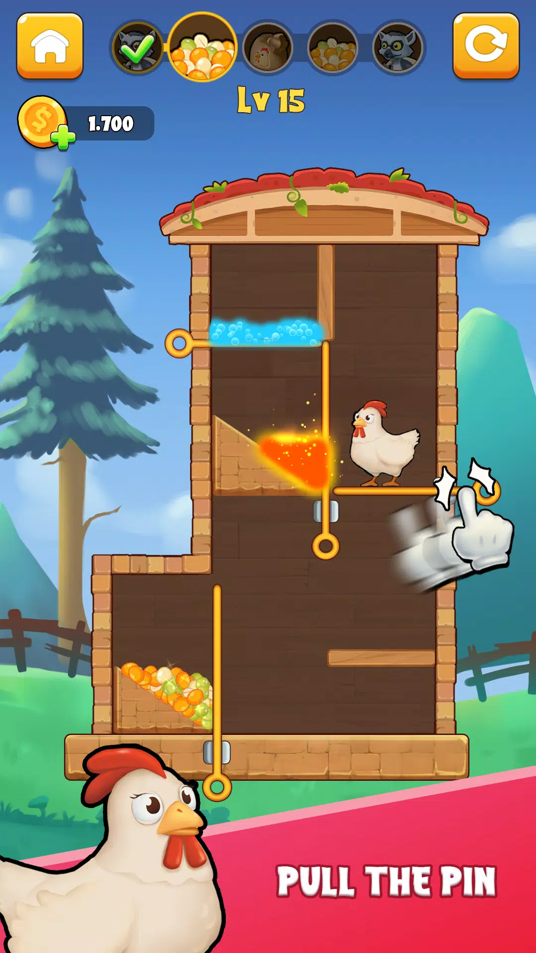 Capturas de tela do Chicken Rescue