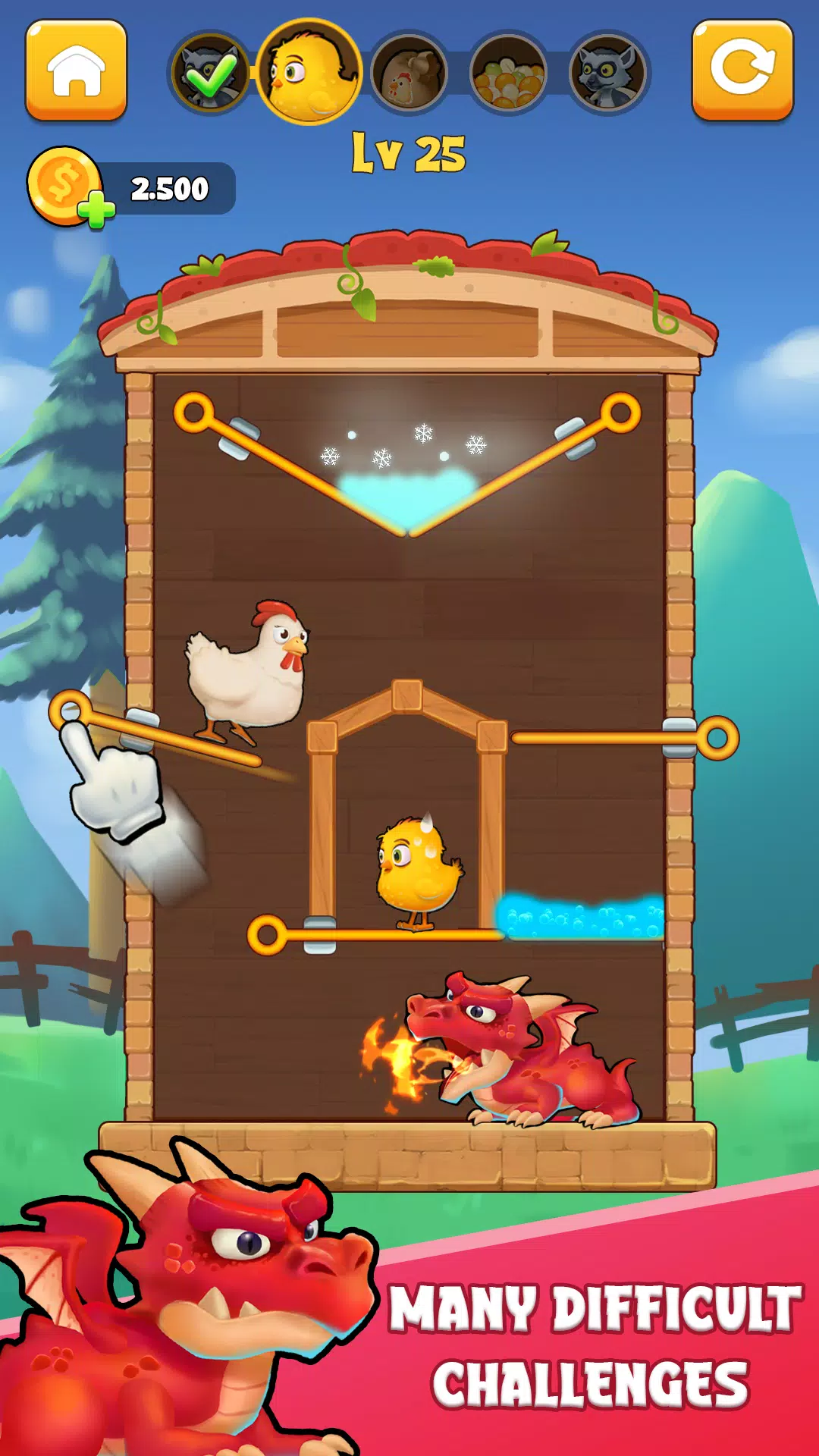 Capturas de tela do Chicken Rescue