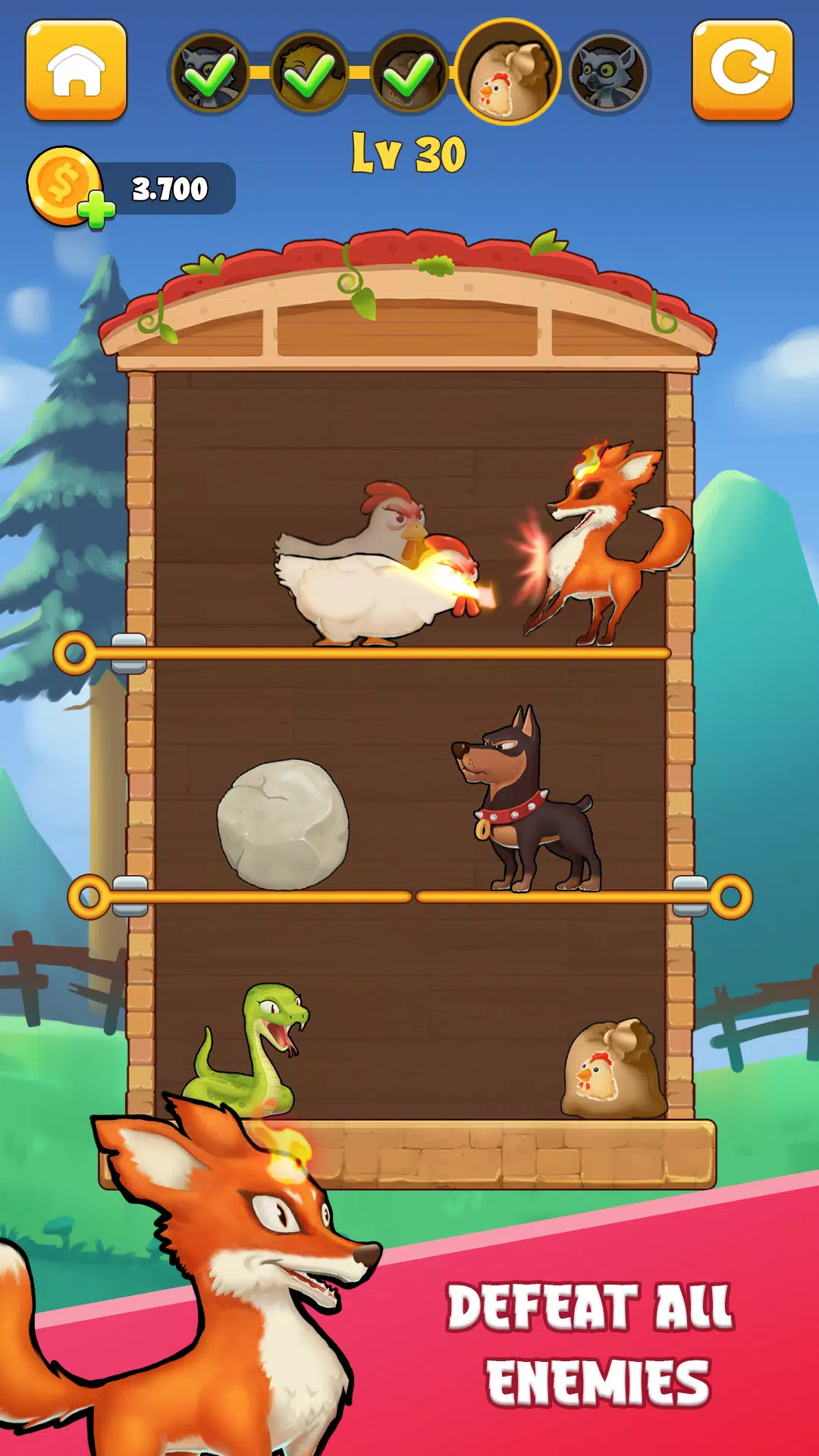 Capturas de tela do Chicken Rescue