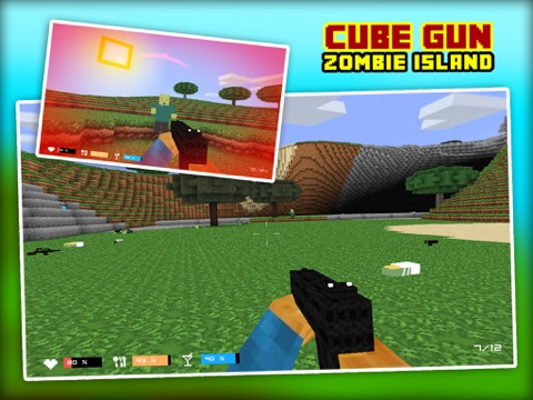 Cube Gun 3D Zombie Island iPad 应用截图