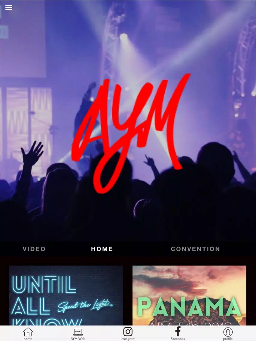 Tangkapan skrin Alabama Youth Ministries iPad