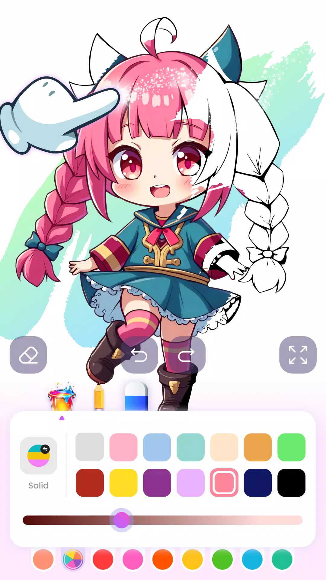 Cute Anime Coloring Game Screenshots