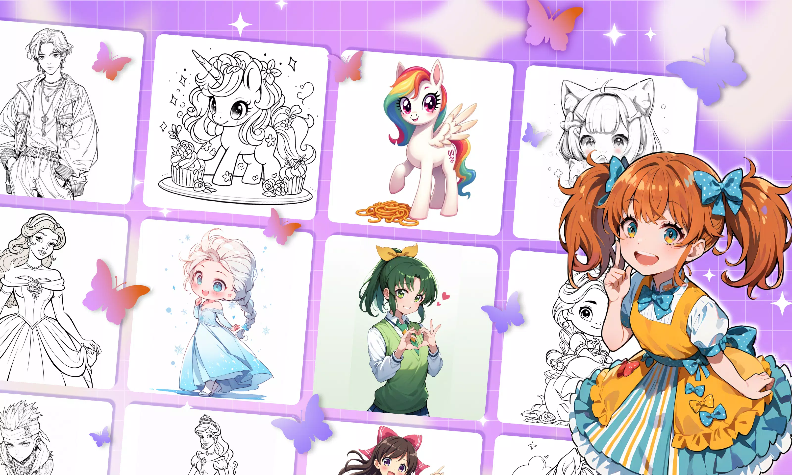 Cute Anime Coloring Game Screenshots
