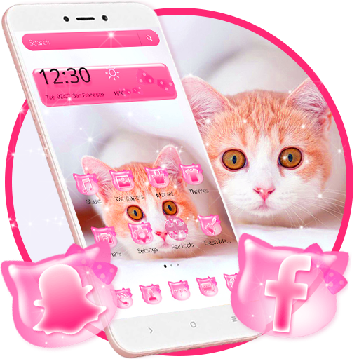 Cute Pink Cat Kitty Theme