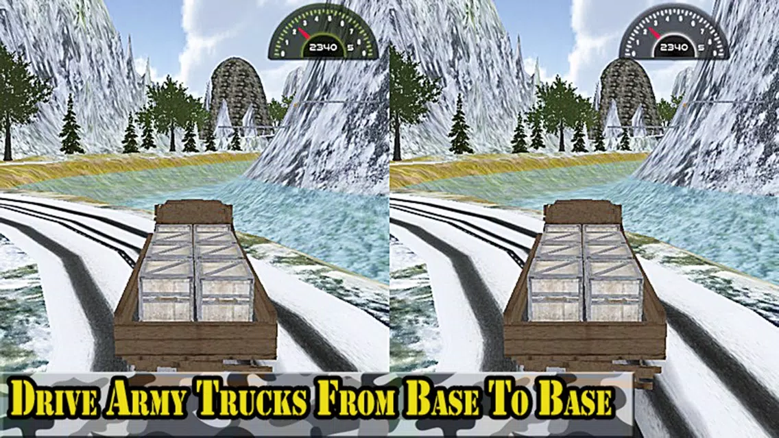 Zrzuty ekranu VR Army Truck Driver: Real Mountain Snow Drive