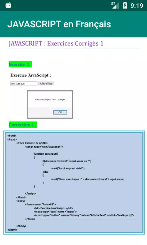 Javascript (Cours + Exercices Screenshots
