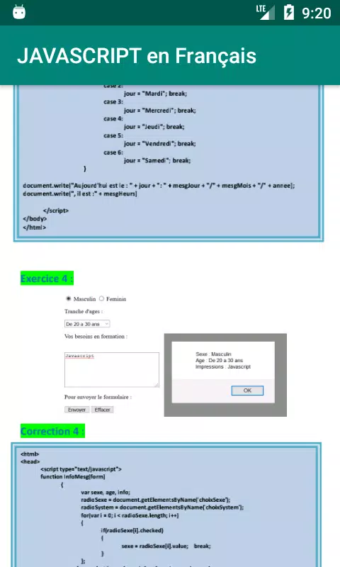 Javascript (Cours + Exercices Screenshots
