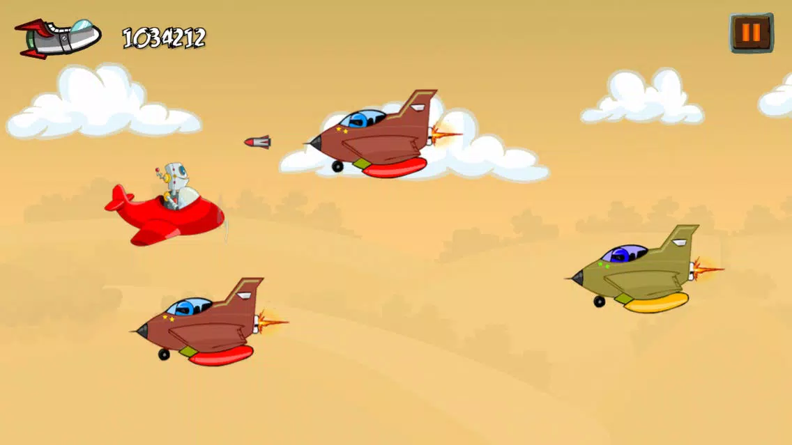 Cartoon Robot Air-Plane Retro Battle Game for Kids スクリーンショット