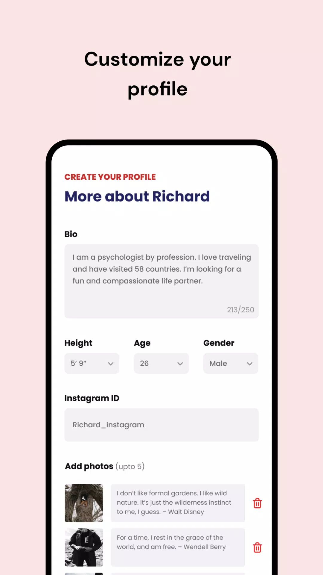 Dateability Screenshots